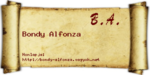 Bondy Alfonza névjegykártya
